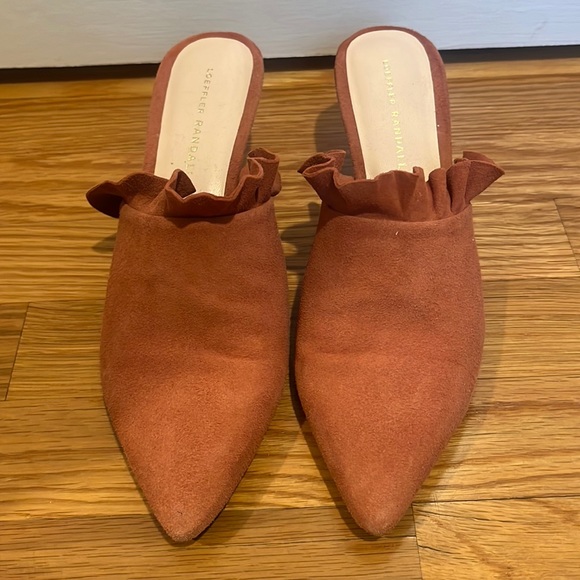 Loeffler Randall Berkley Mule Heels Suede Dusty Rose 8.5 Kitten Heel - Picture 3 of 10